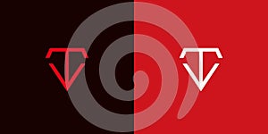 Modern and elegant T ruby logo design